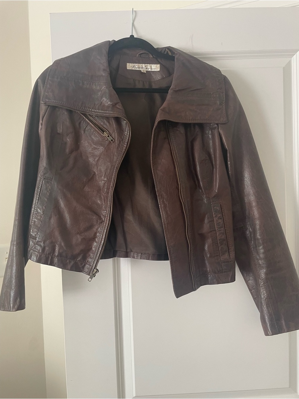 Kenneth Cole Vintage Brown Leather Jacket - Women